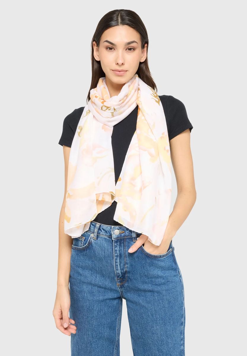 Leichter Schal mit abstraktem Blumenmuster