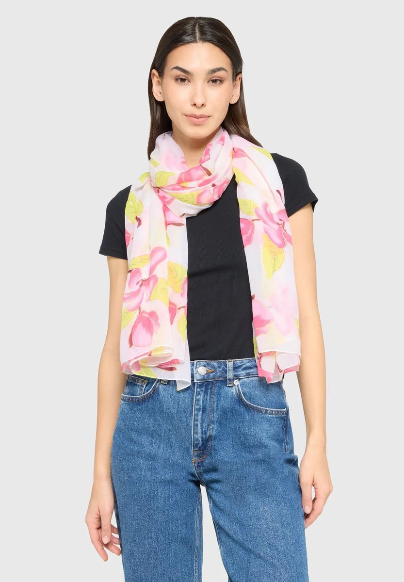 Leichter Schal mit Blumenmuster