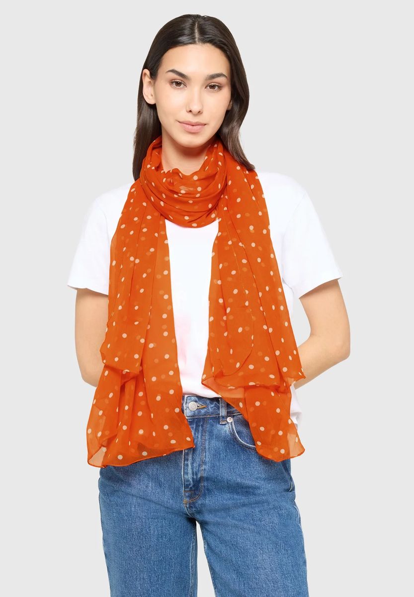 Leichter Schal mit Polka-Dots