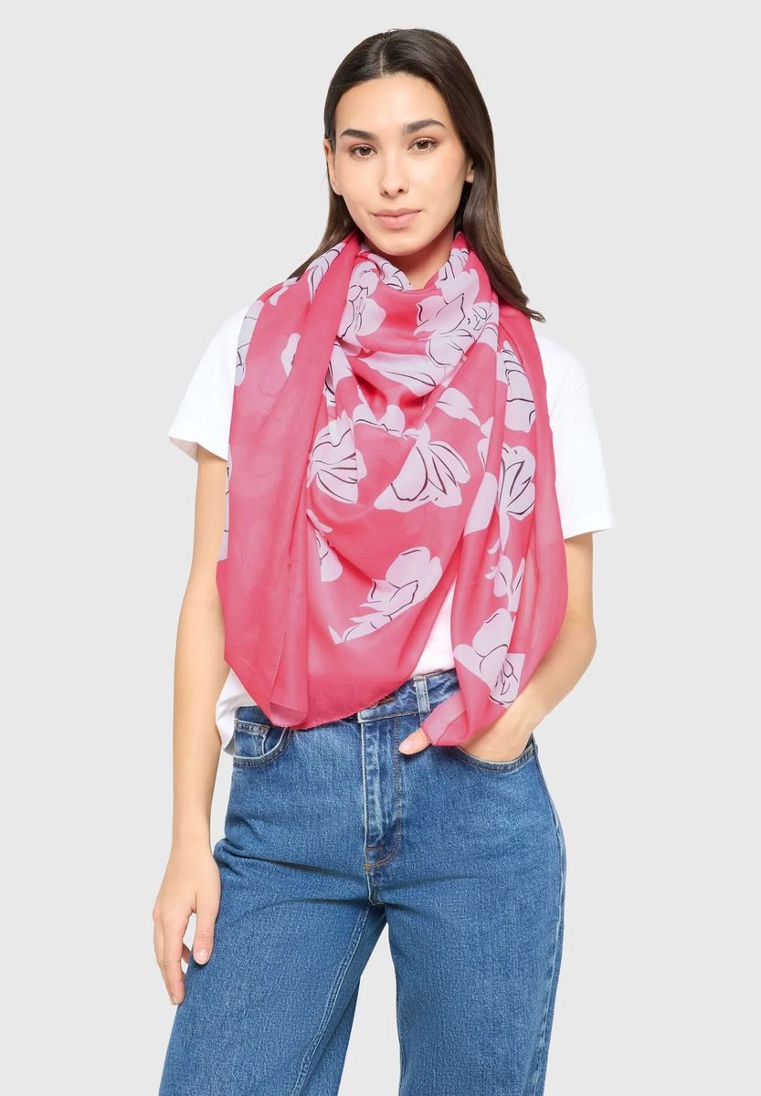Leichter Webschal mit Blumenprint