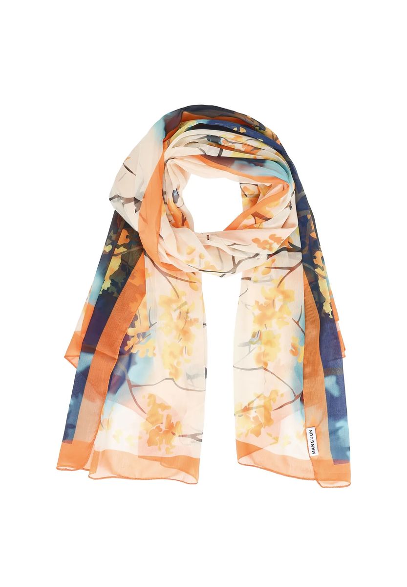 Leichter Schal mit Blumenmuster