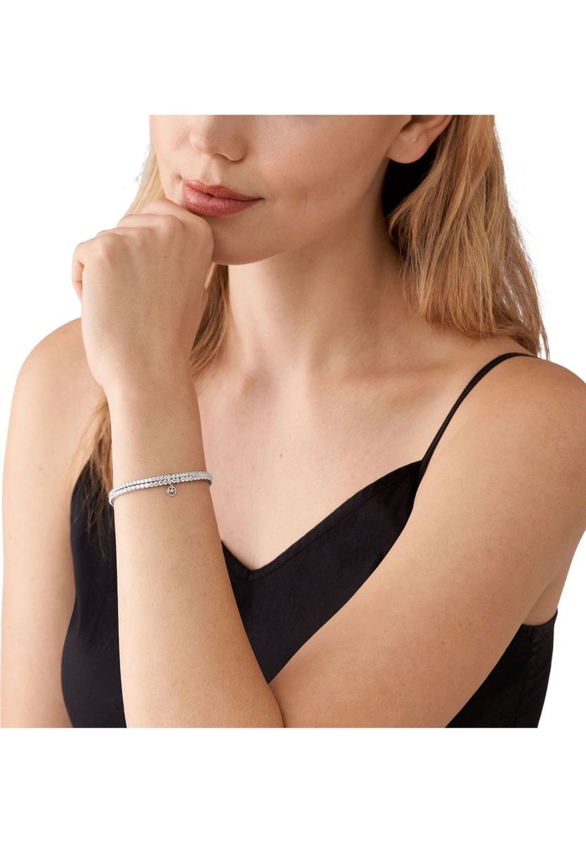 Funkelndes Kristall Tennis Armband Silberton