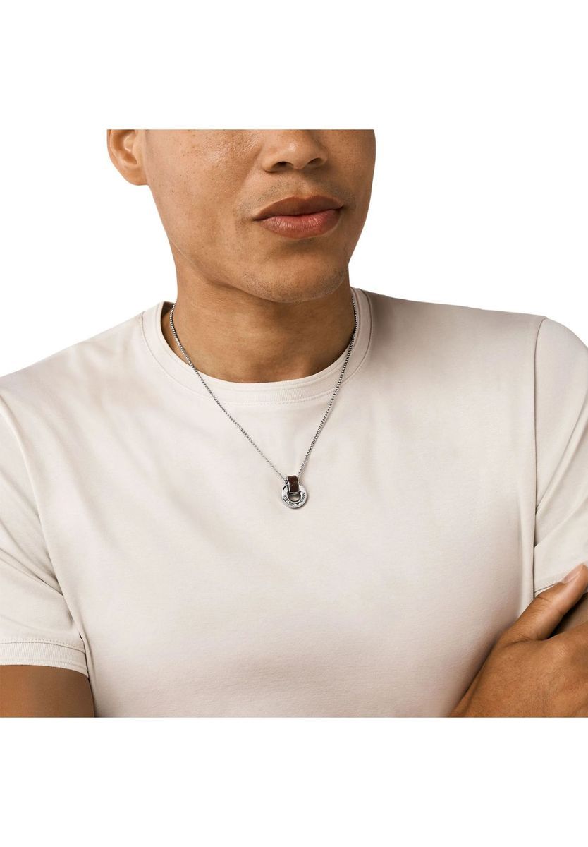 Herren Edelstahl Logo Anhänger Halskette