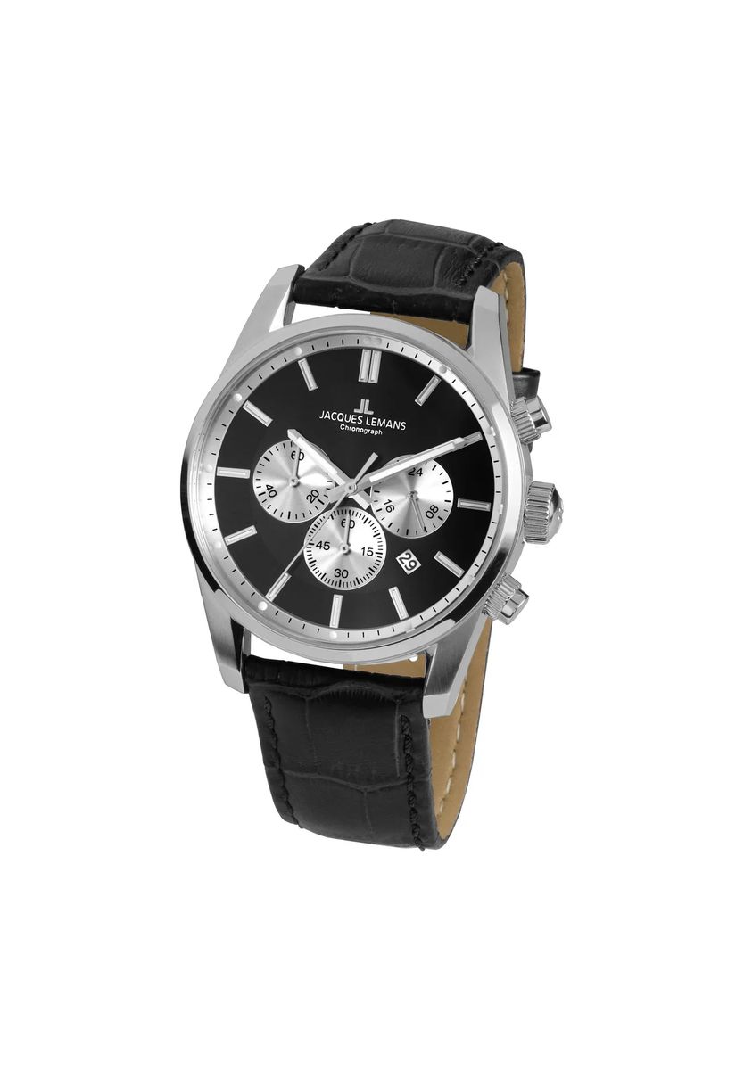 Eleganter Chronograph mit Kroko-Lederarmband