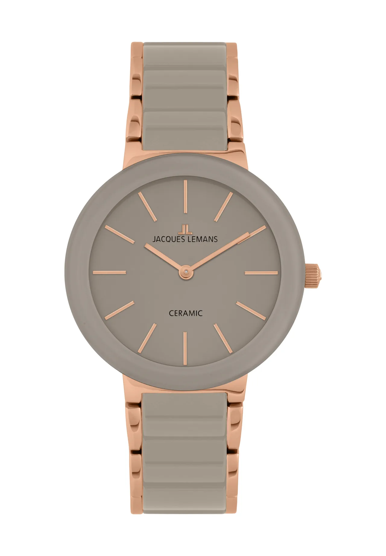 Minimalistische Armbanduhr mit Keramikgliedern