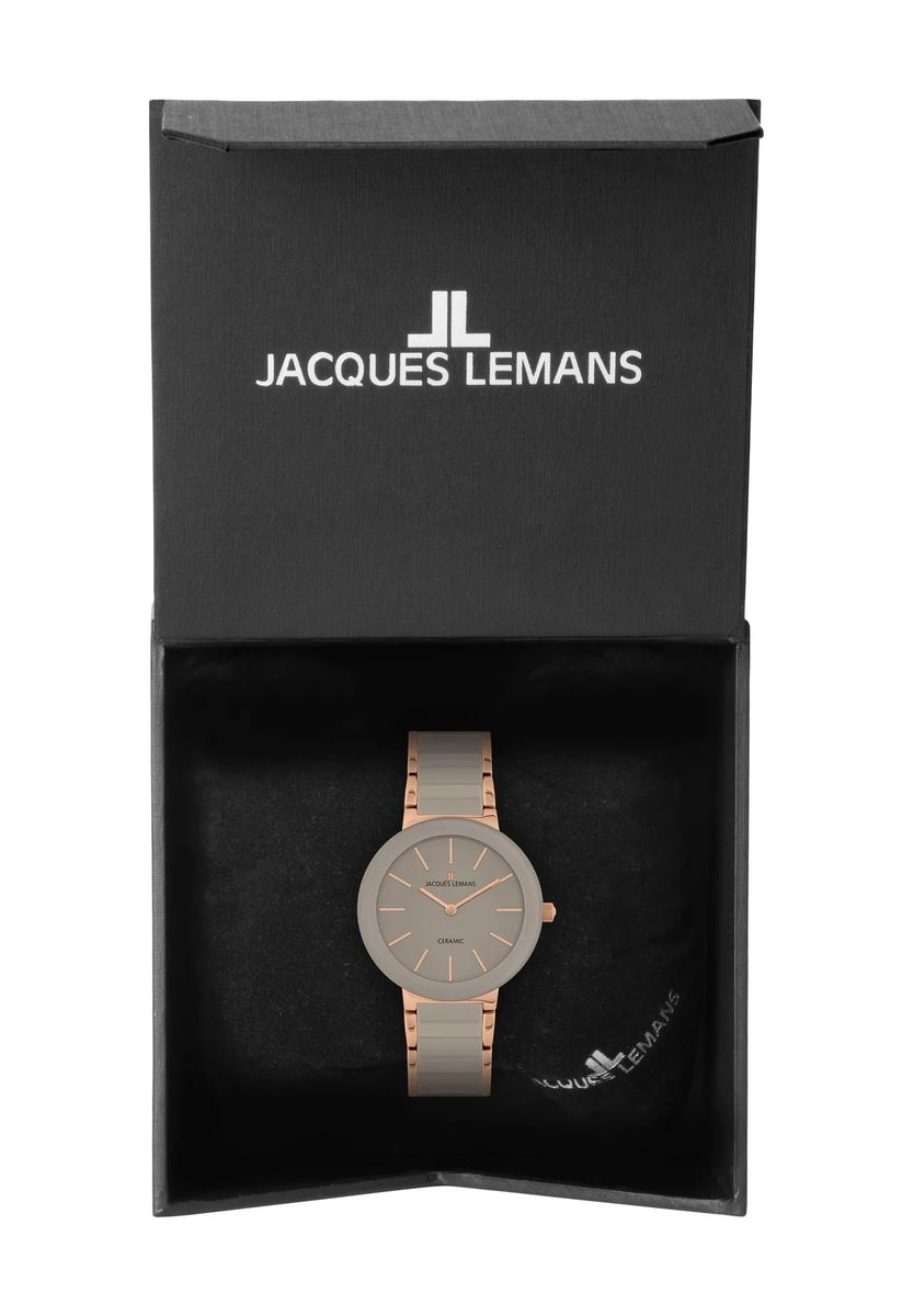 Minimalistische Armbanduhr mit Keramikgliedern