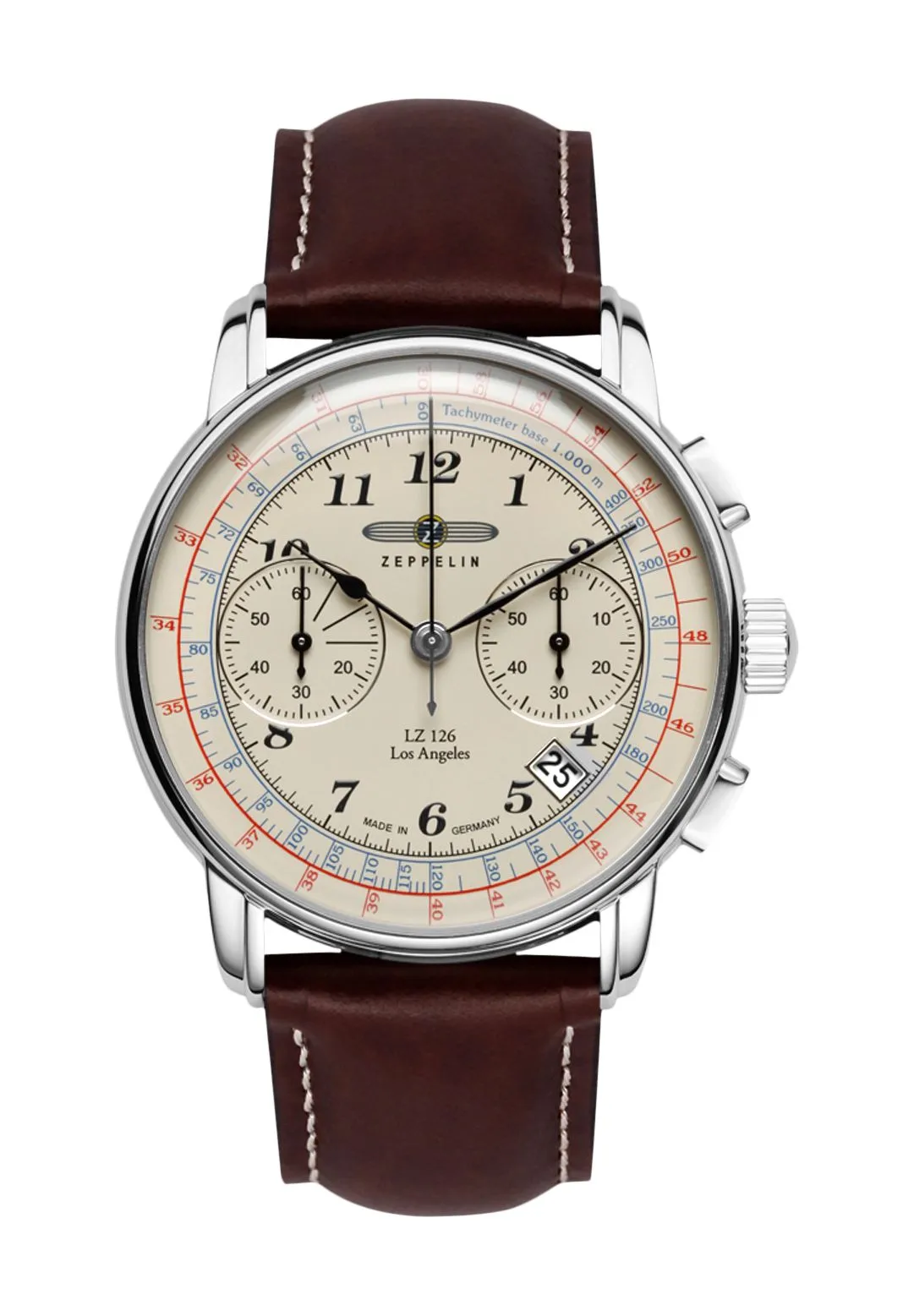 Chronograph im Vintage-Stil mit Lederarmband