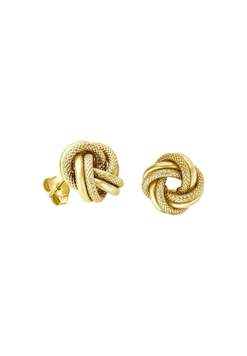 Strukturierte Goldene Knoten-Ohrstecker