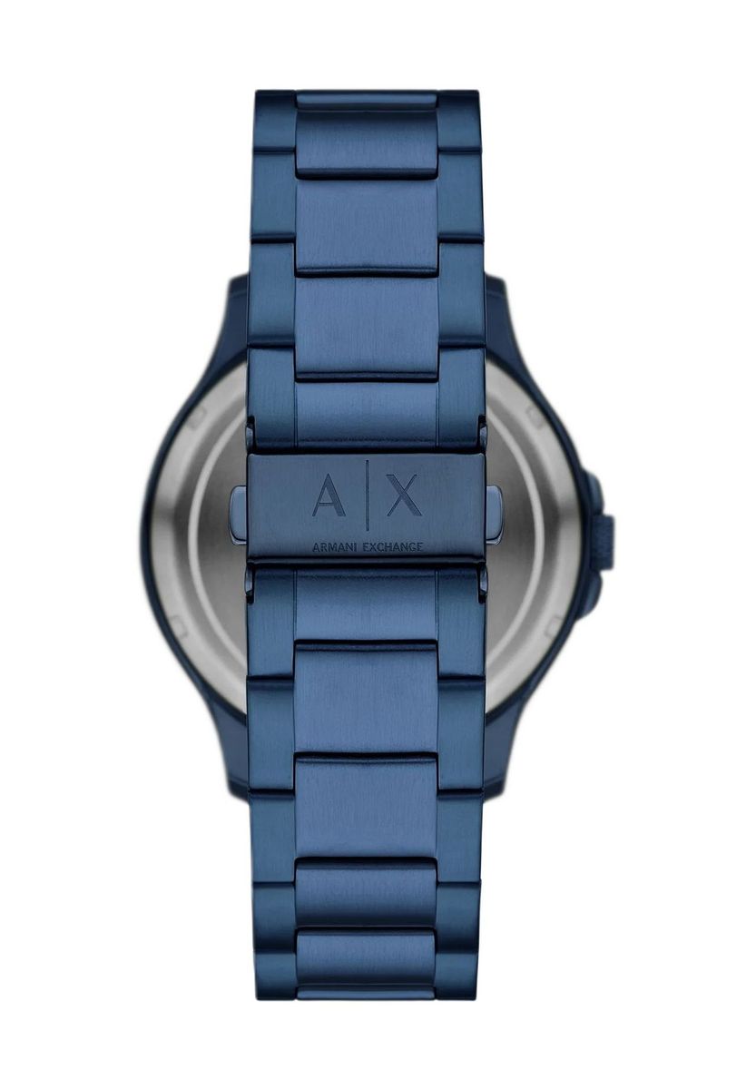 Moderne blaue Automatikuhr mit Skelett