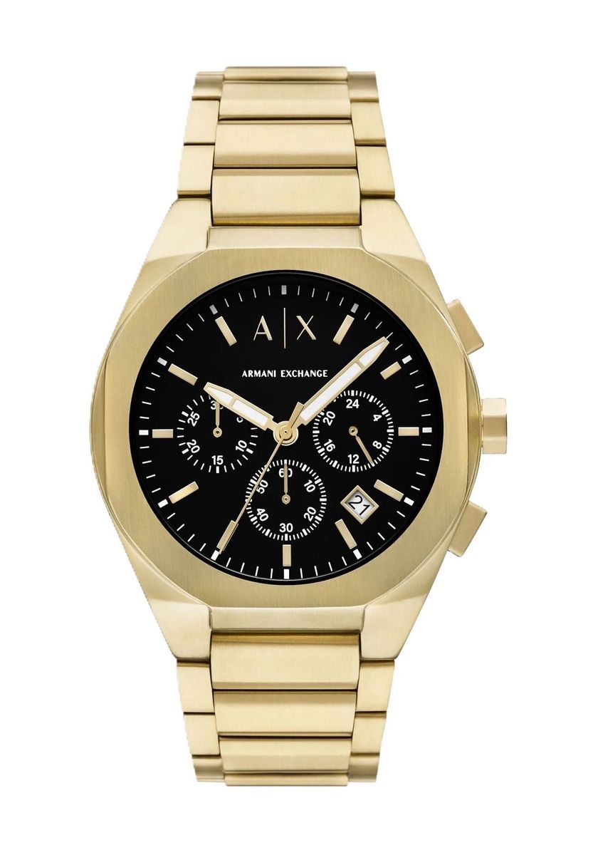 Goldfarbene Edelstahl-Chronographenuhr