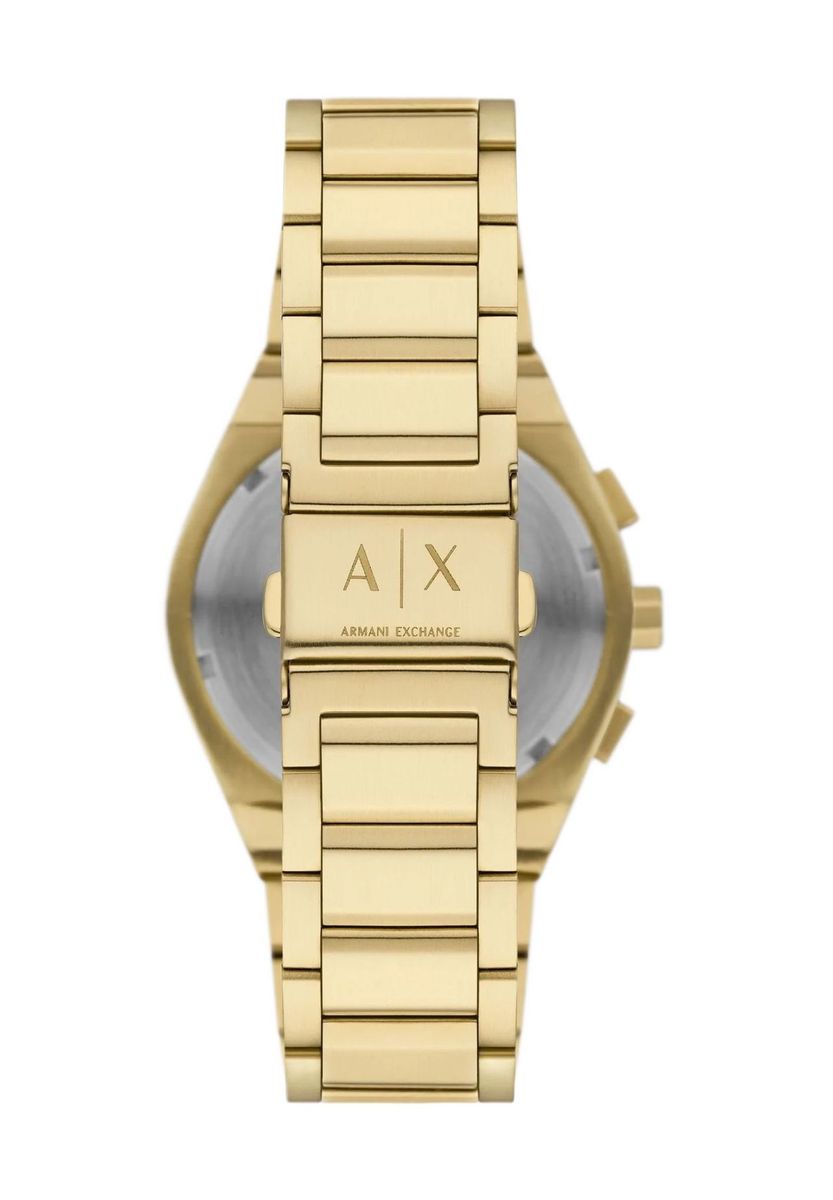 Goldfarbene Edelstahl-Chronographenuhr