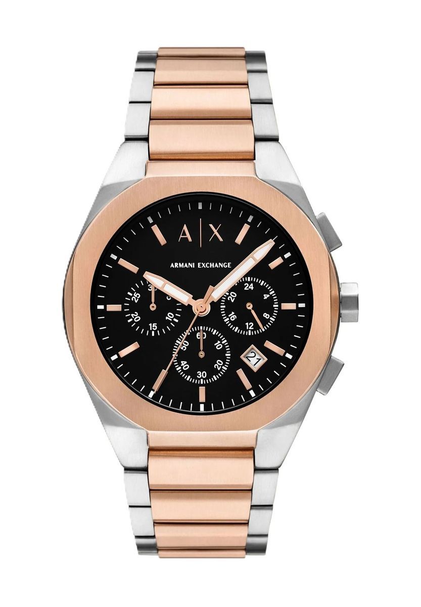 Zweifarbige Edelstahl Chronograph Uhr