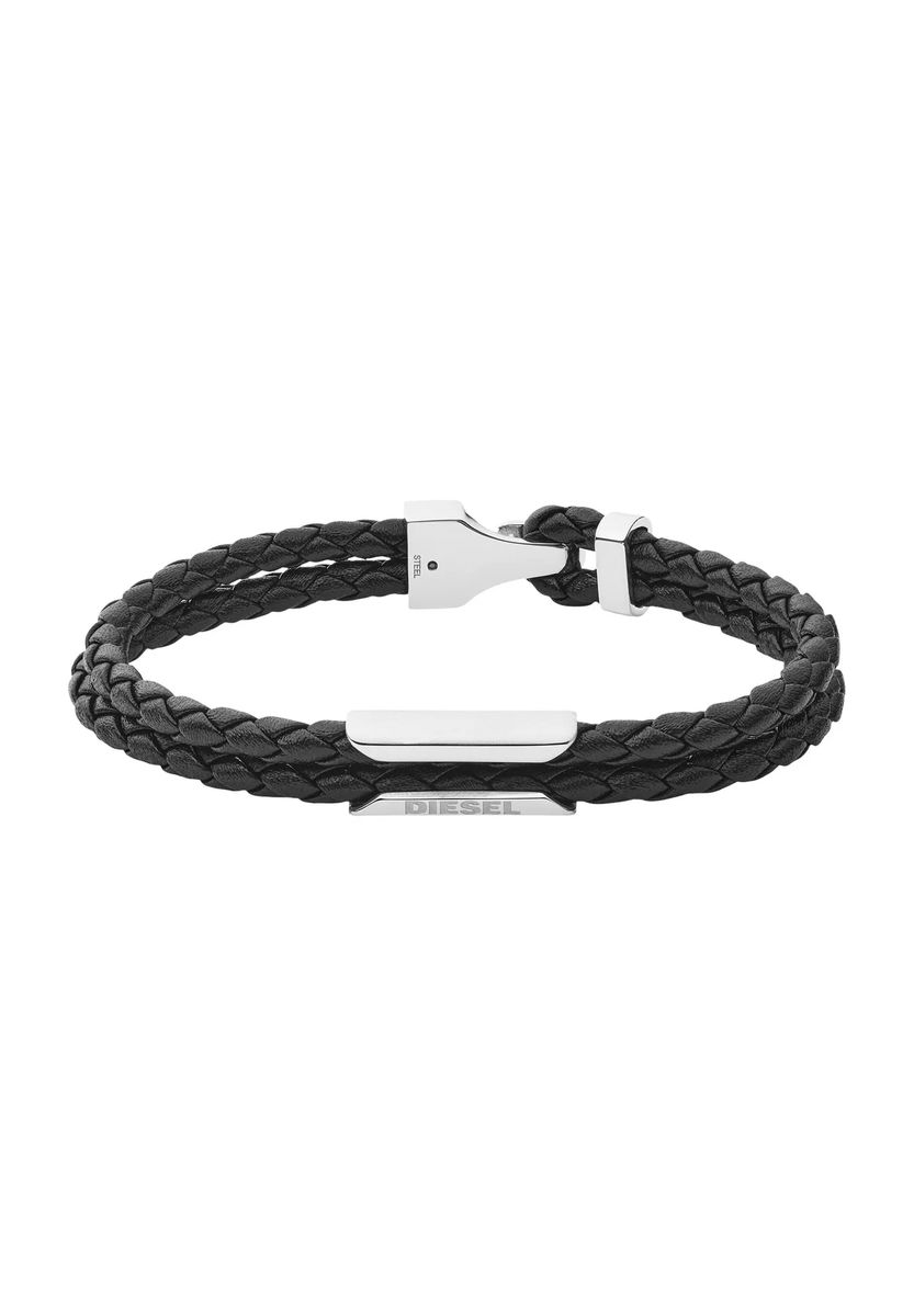Geflochtenes Lederarmband mit Edelstahl