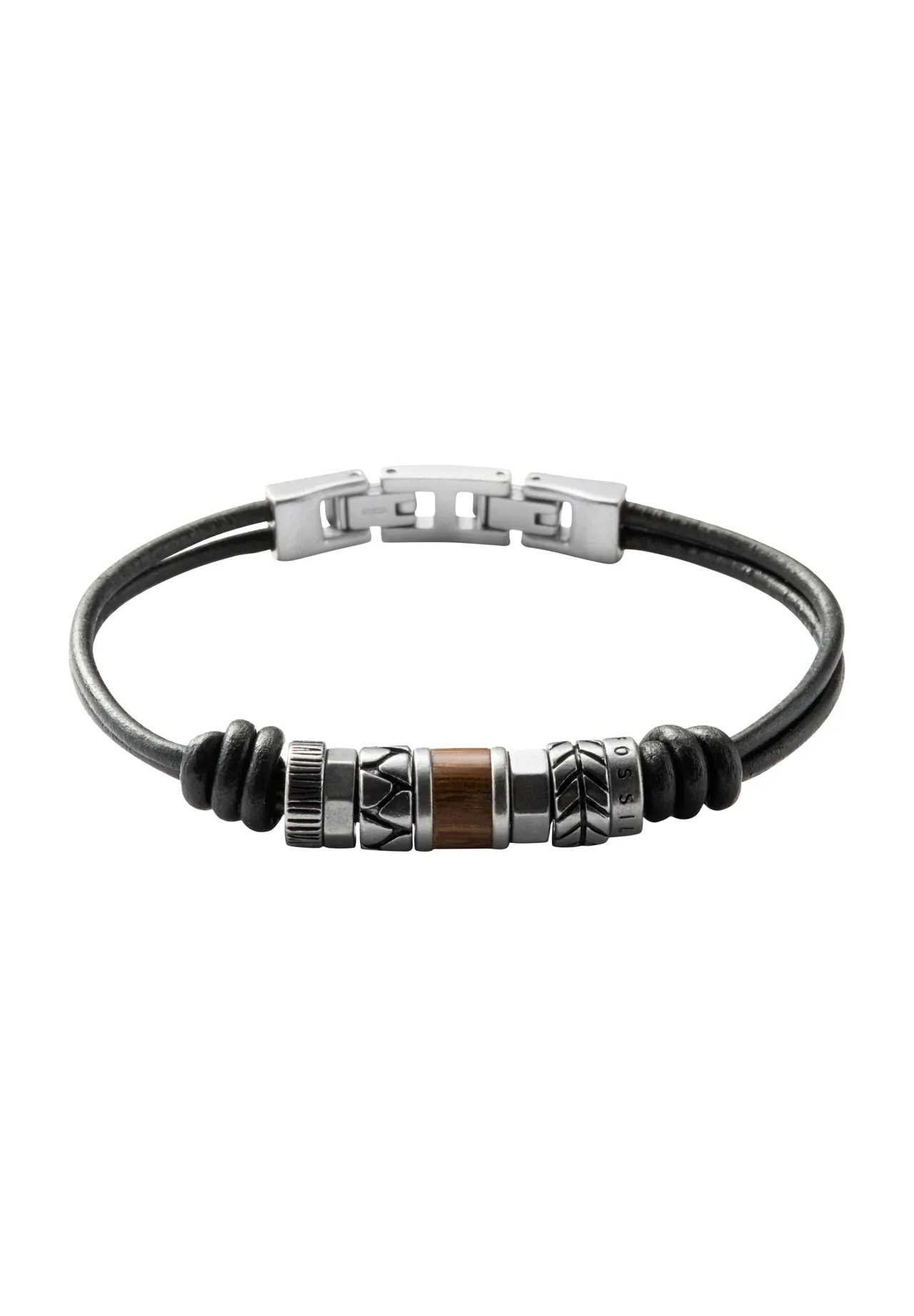 Doppelreihiges Lederarmband mit Beads