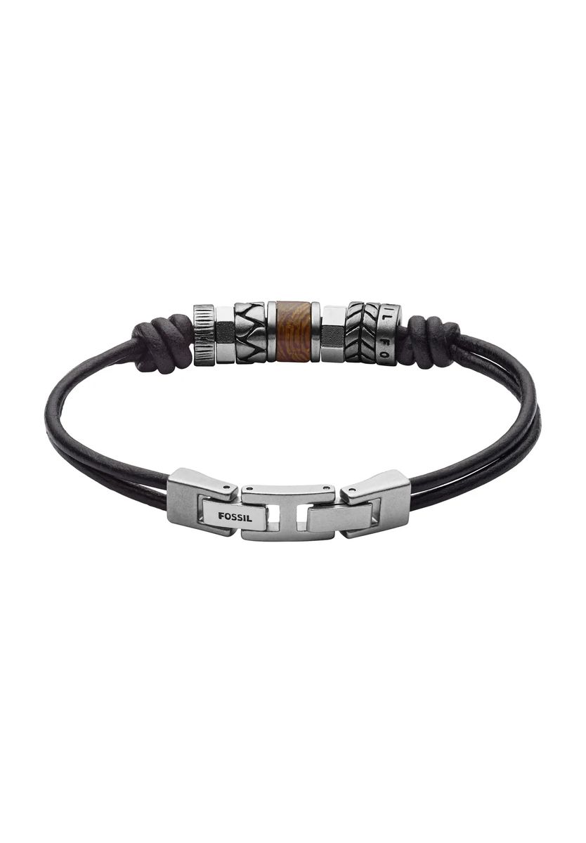 Doppelreihiges Lederarmband mit Beads