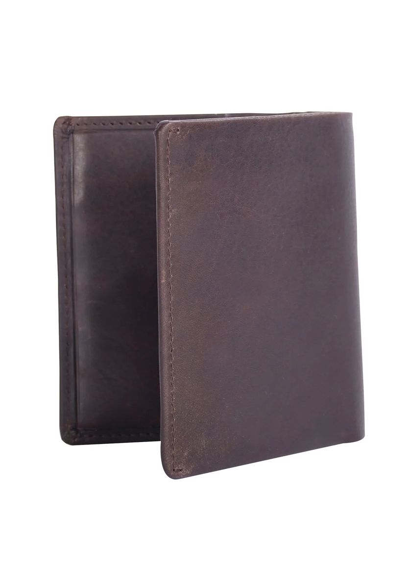 Kompakte Lederbrieftasche mit Klappfunktion
