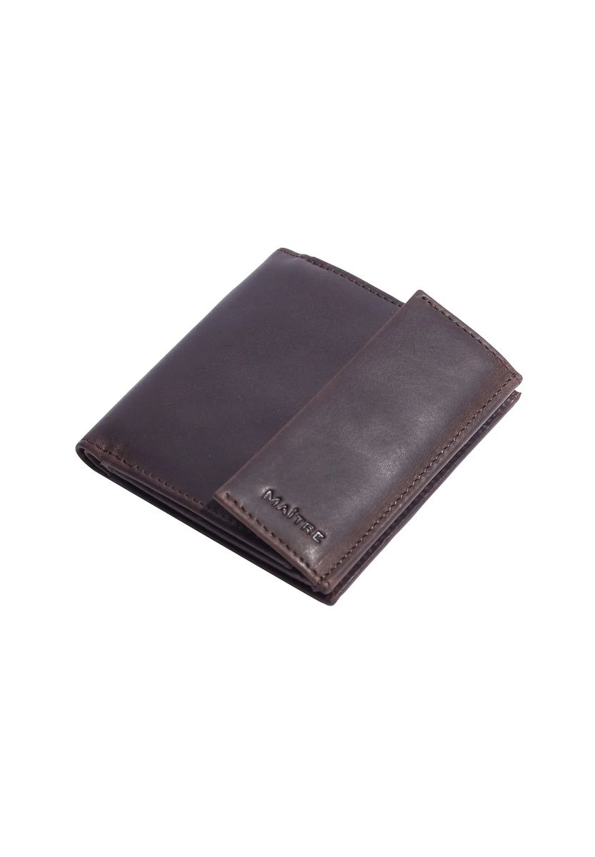 Kompaktes Leder-Portemonnaie mit Druckknopf