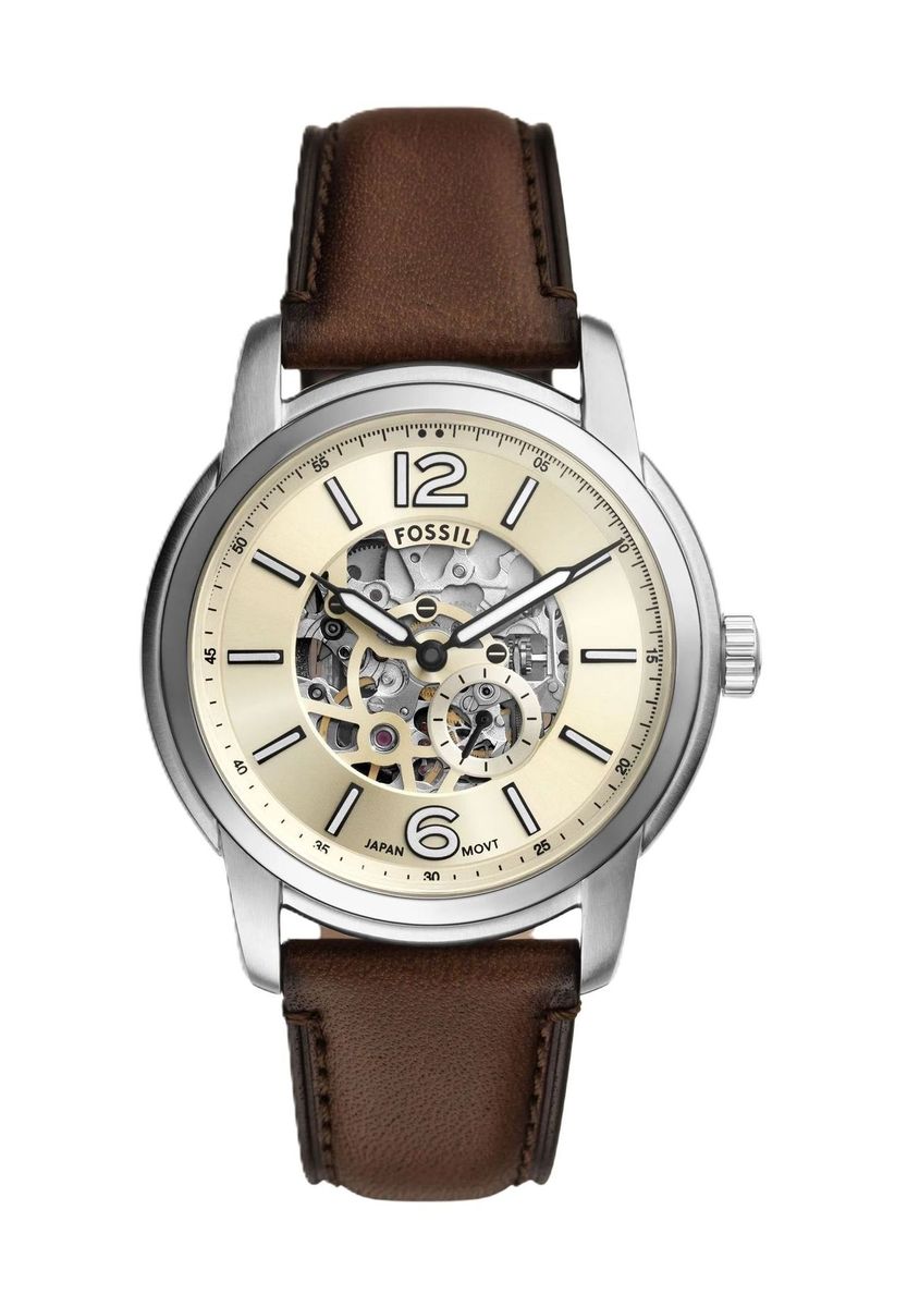 Klassische Automatikuhr mit cremefarbenem Zifferblatt