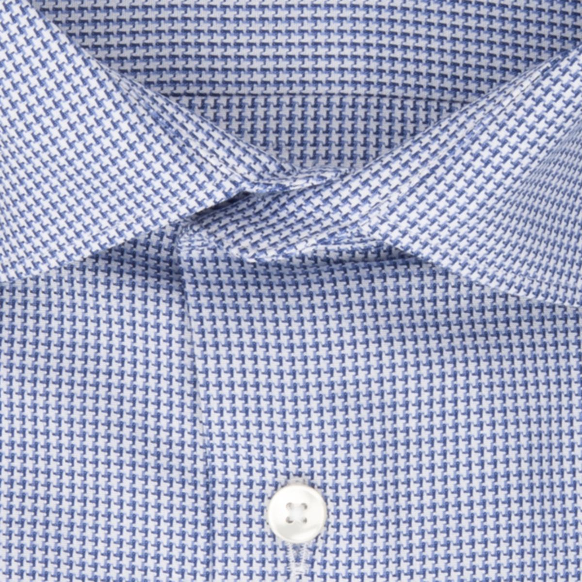 Langarm-Businesshemd mit Pepita-Muster