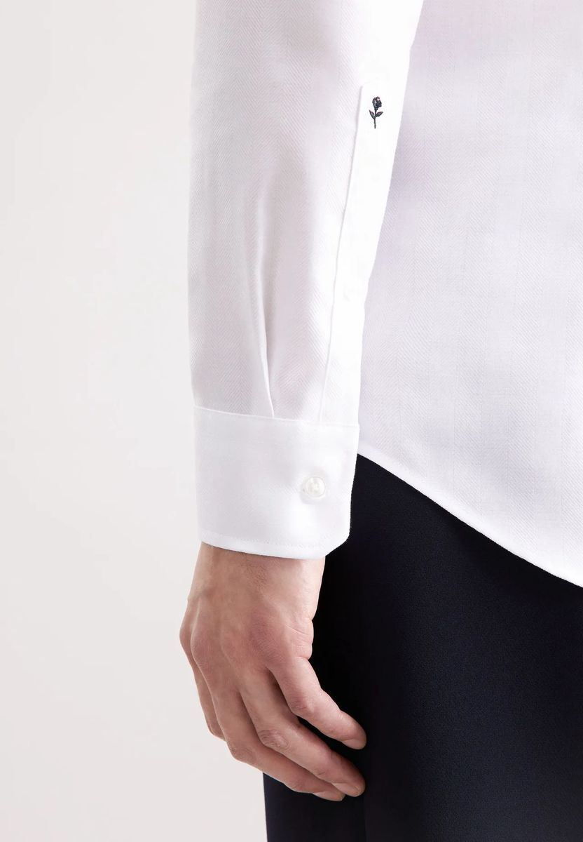 Klassisches Slim Fit Fischgrat-Hemd