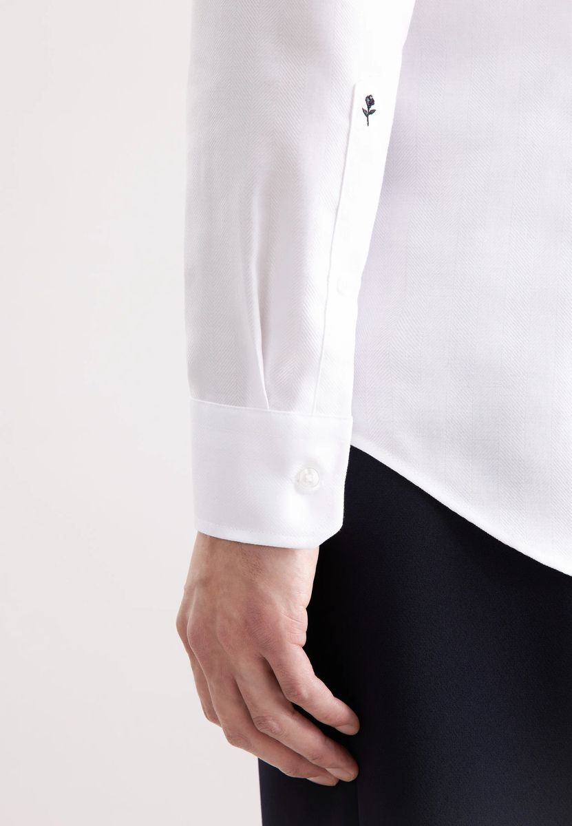 Klassisches Slim Fit Fischgrat-Hemd