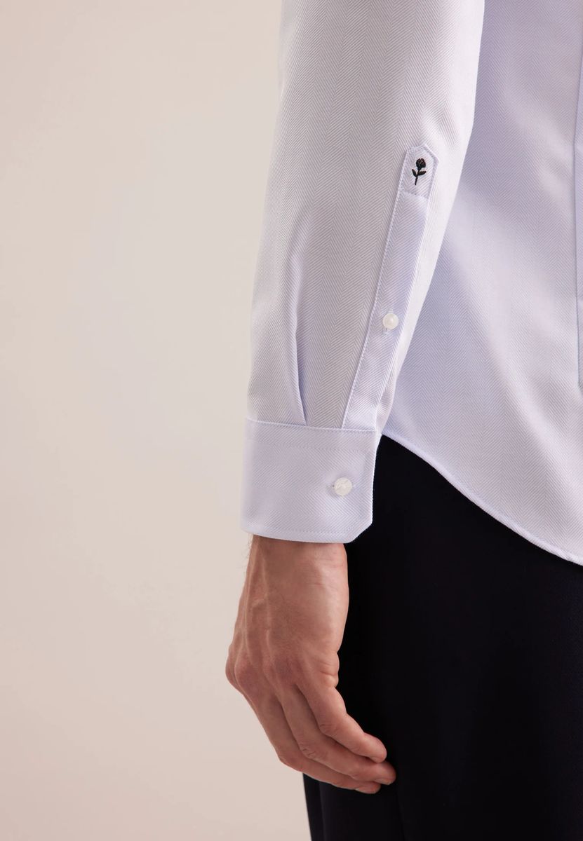 Slim Fit Fischgrat Business-Hemd