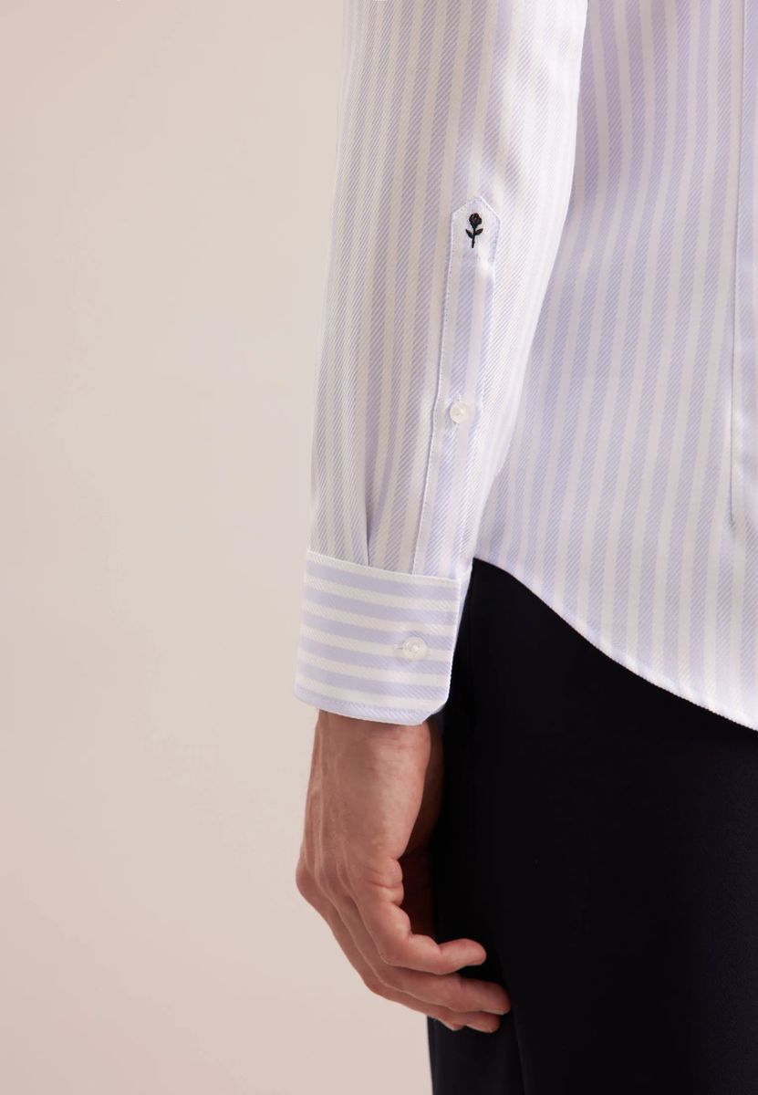 Slim Fit Gestreiftes Businesshemd