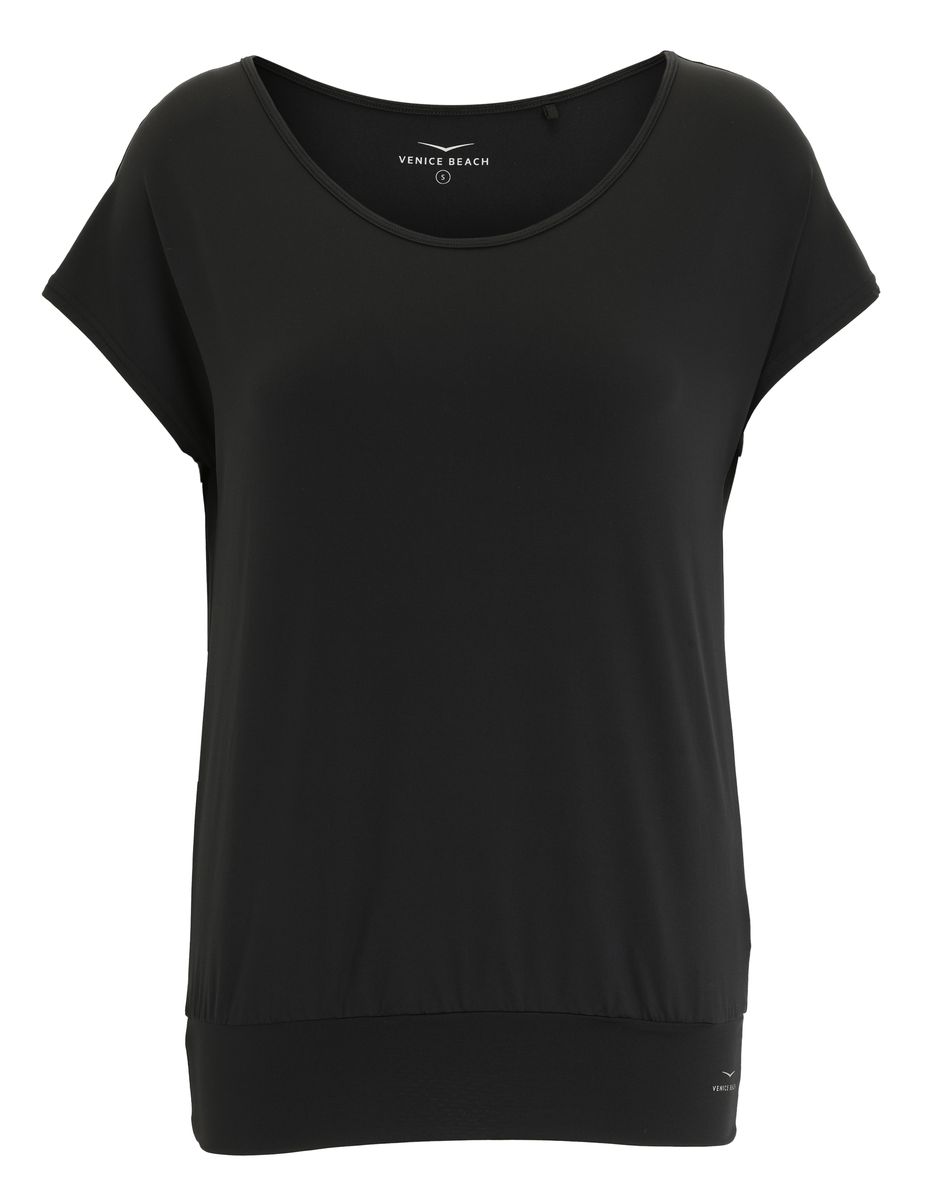 Funktionsshirt mit weitem Rundhalsausschnitt