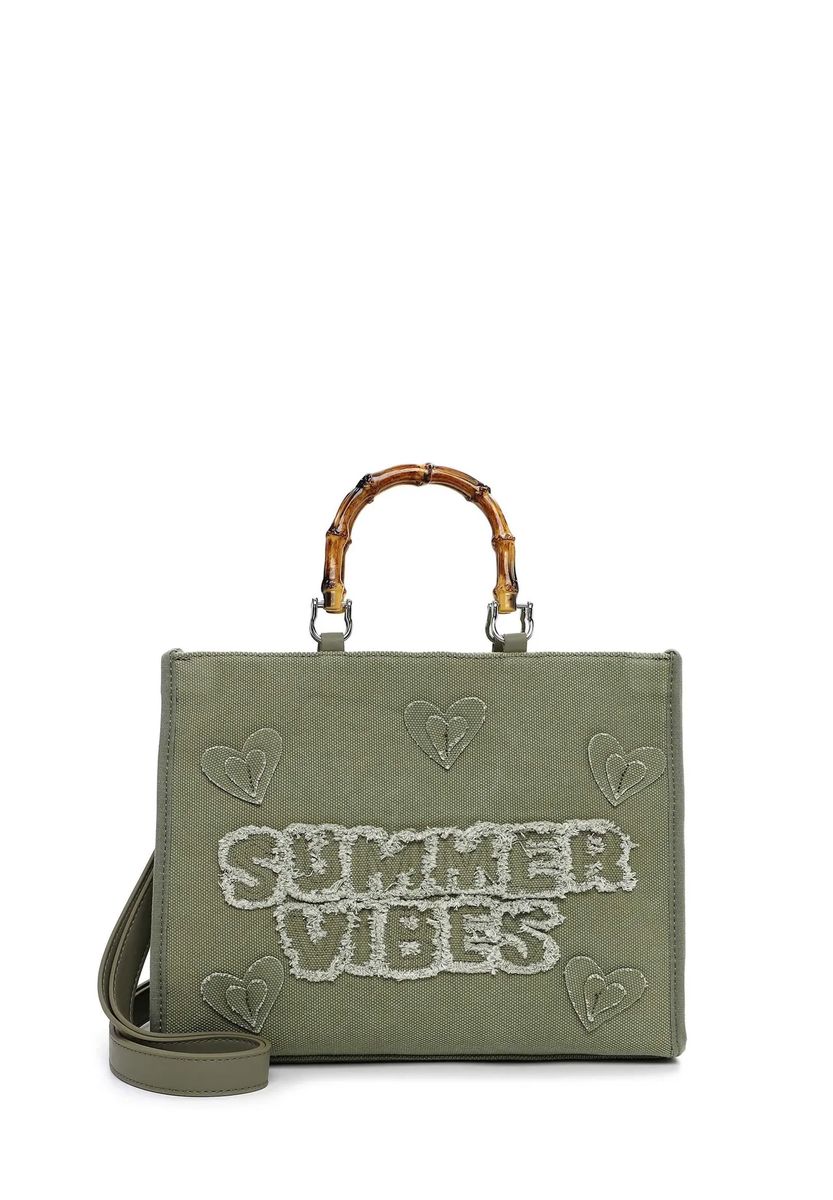 Canvas-Shopper mit Summer-Vibes-Stickerei