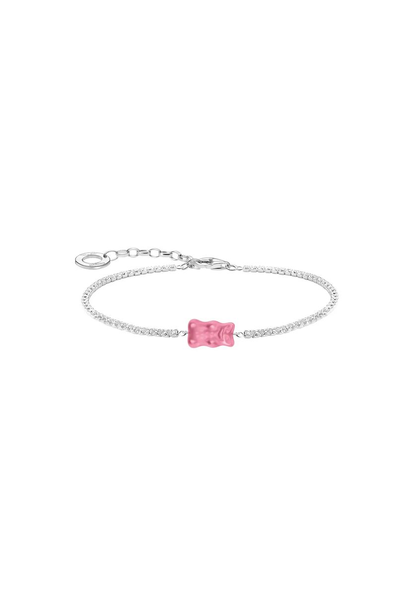 Kristall-Armband mit pinkem Goldbär