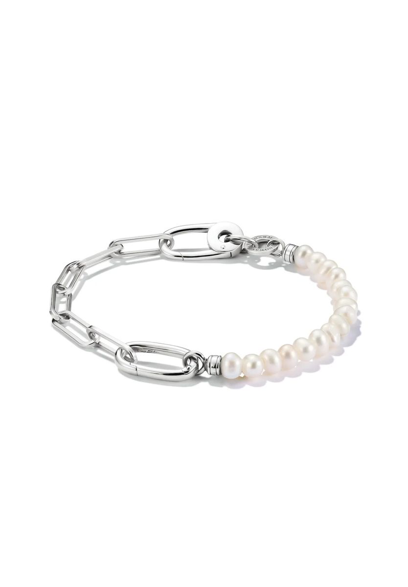 Perlenarmband mit Paperclip-Gliedern