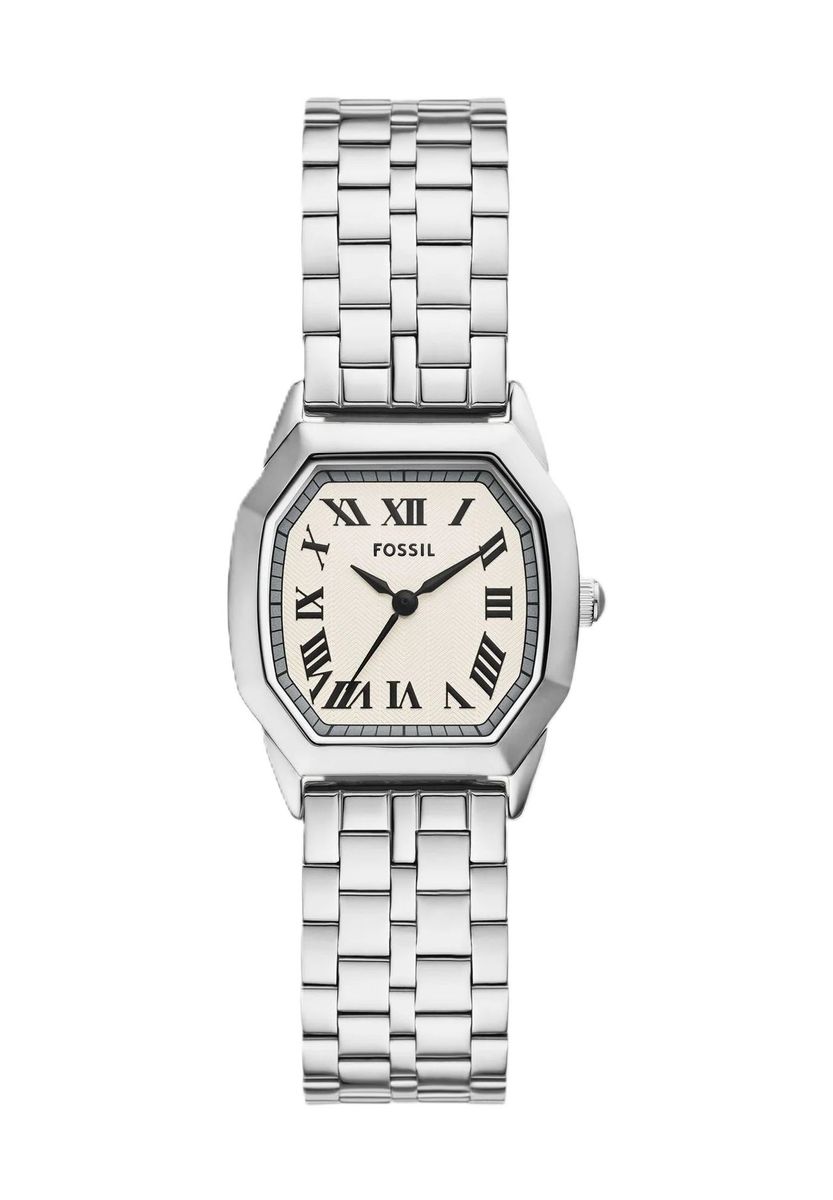 Klassische Edelstahl-Uhr mit Cremefarbenem Zifferblatt