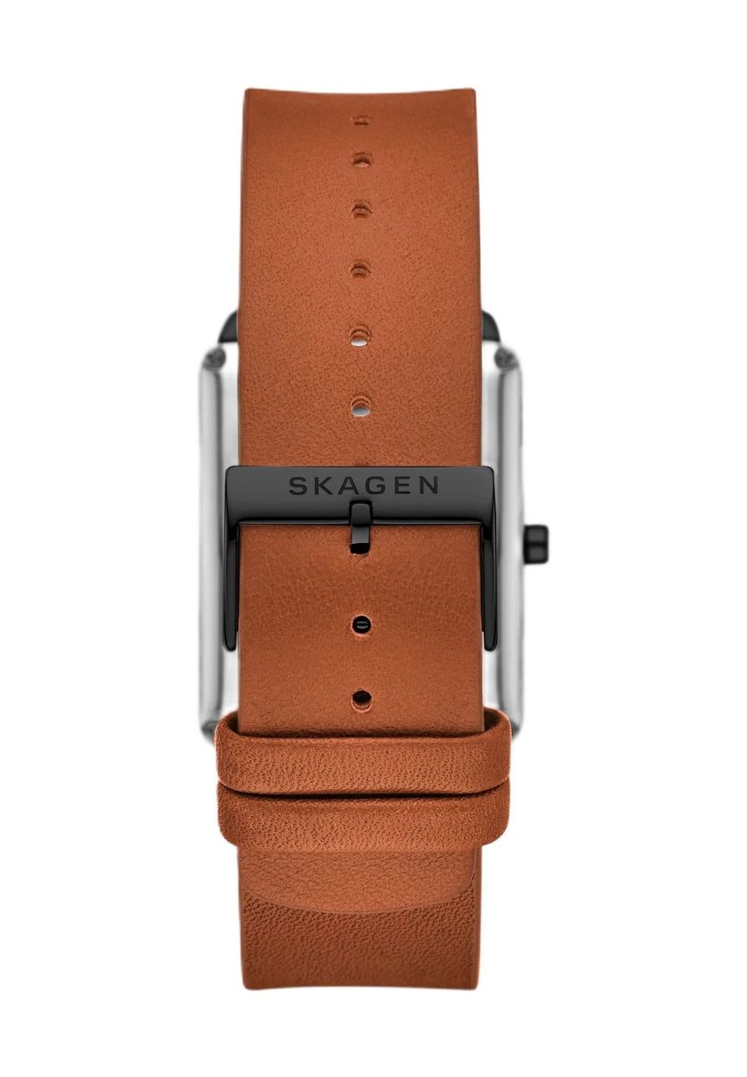 Moderne quadratische Uhr mit Lederarmband