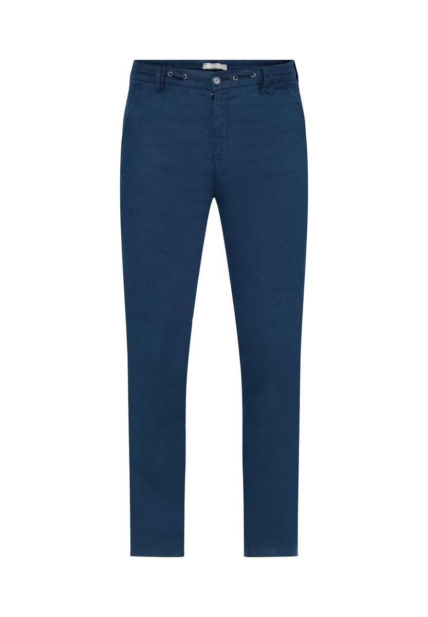 Gerade Leinenhose mit Tunnelzug