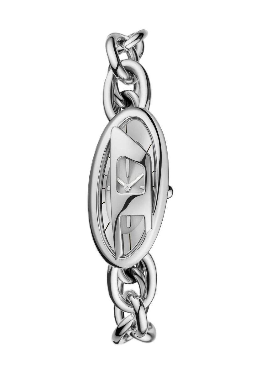 Silberfarbene Gliederarmbanduhr