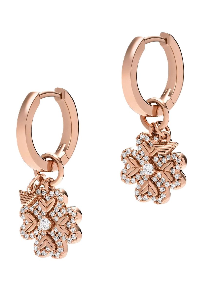 Roségoldene Kleeblatt-Creolen