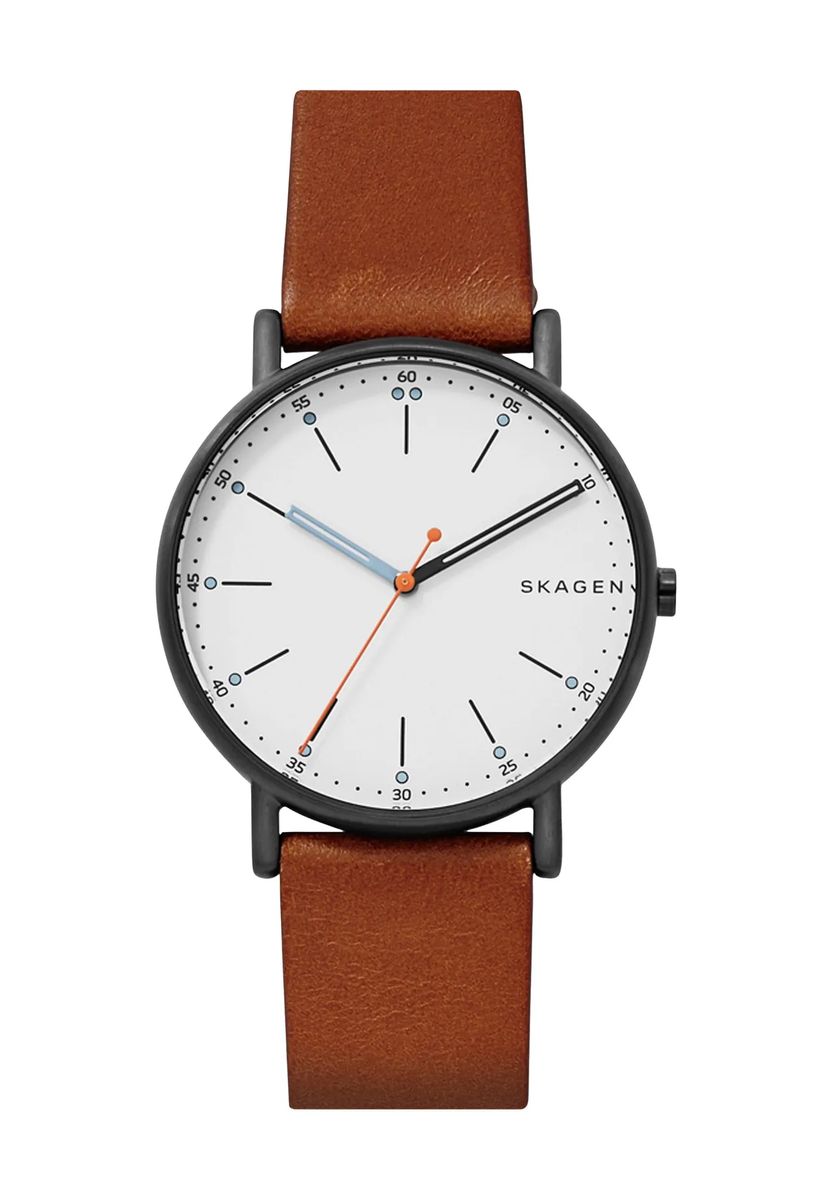 Minimalistische Armbanduhr mit Lederband