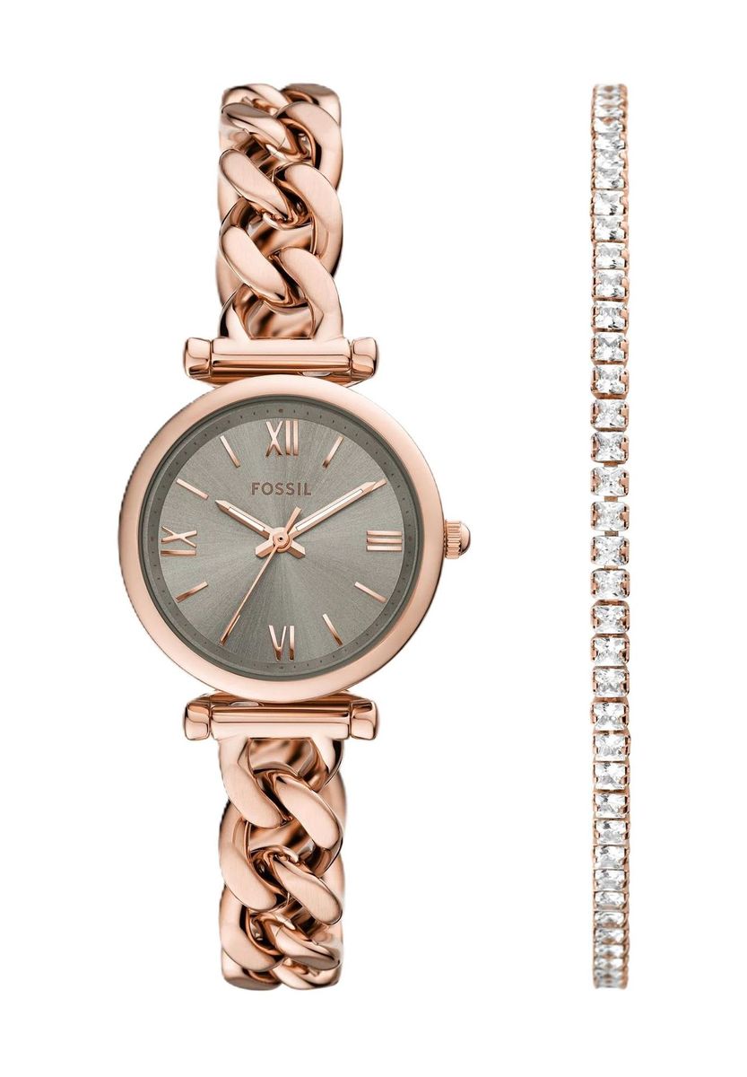 Roségoldenes Armbanduhren-Set mit Kettengliedern