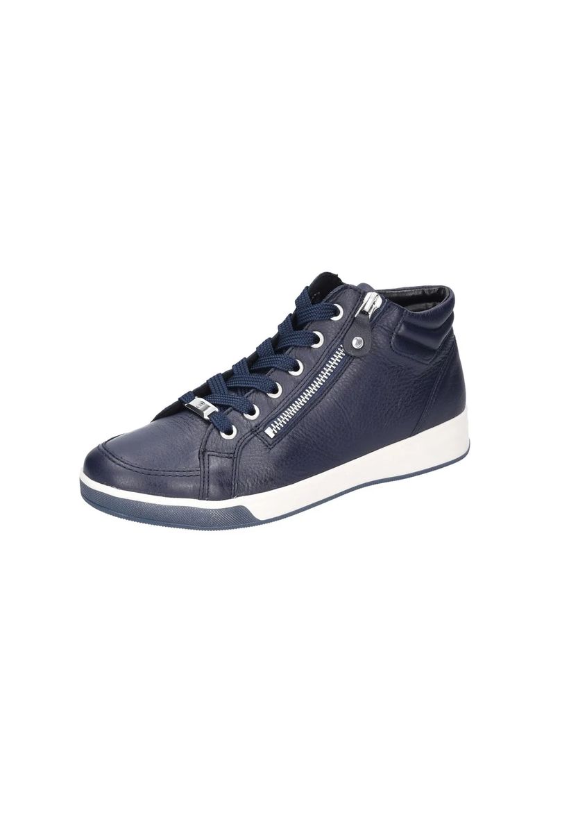 High-Top Ledersneaker mit Reißverschluss