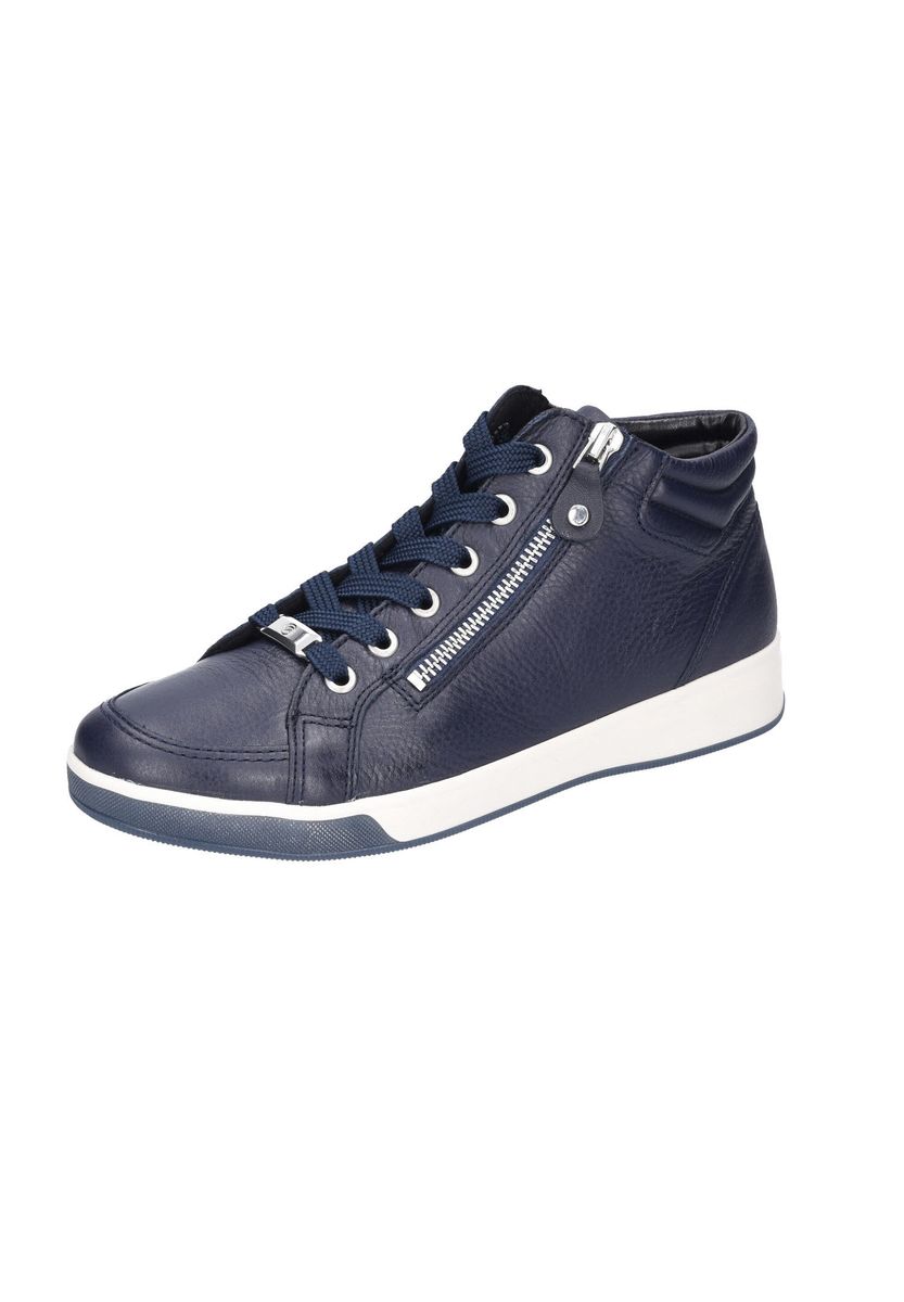 High-Top Ledersneaker mit Reißverschluss