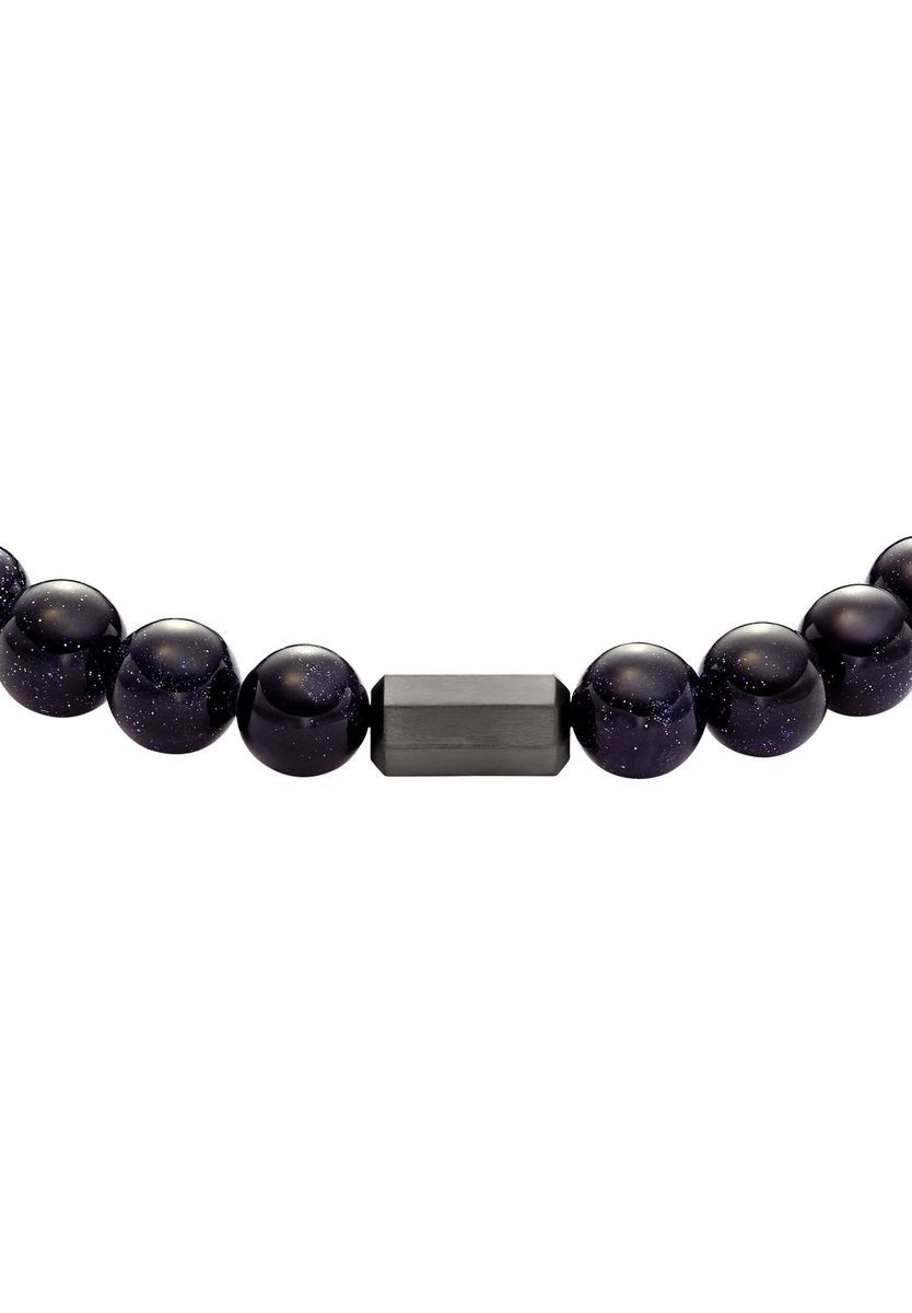 Dunkelblaues Sandstein Perlenarmband