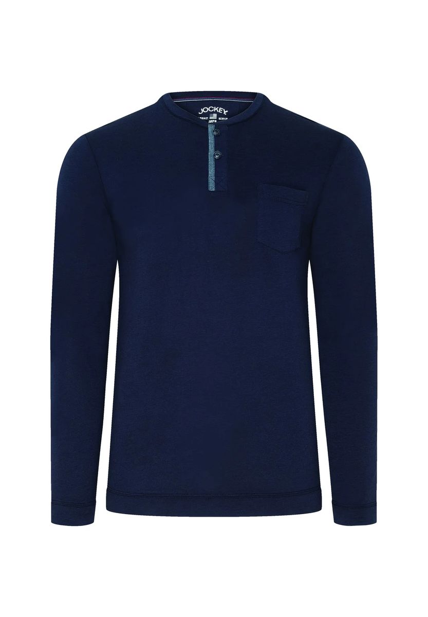 Langärmliges Henley Lounge-Shirt