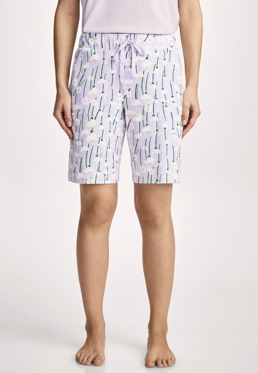 Lounge-Shorts mit Gänseblümchen-Muster