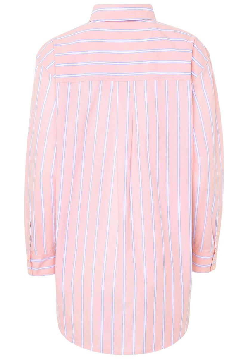 Tailliertes gestreiftes Baumwoll-Schlafshirt
