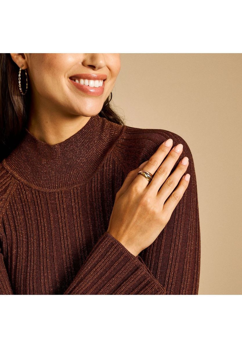 Dreifarbiger Edelstahl ineinandergreifender Ring