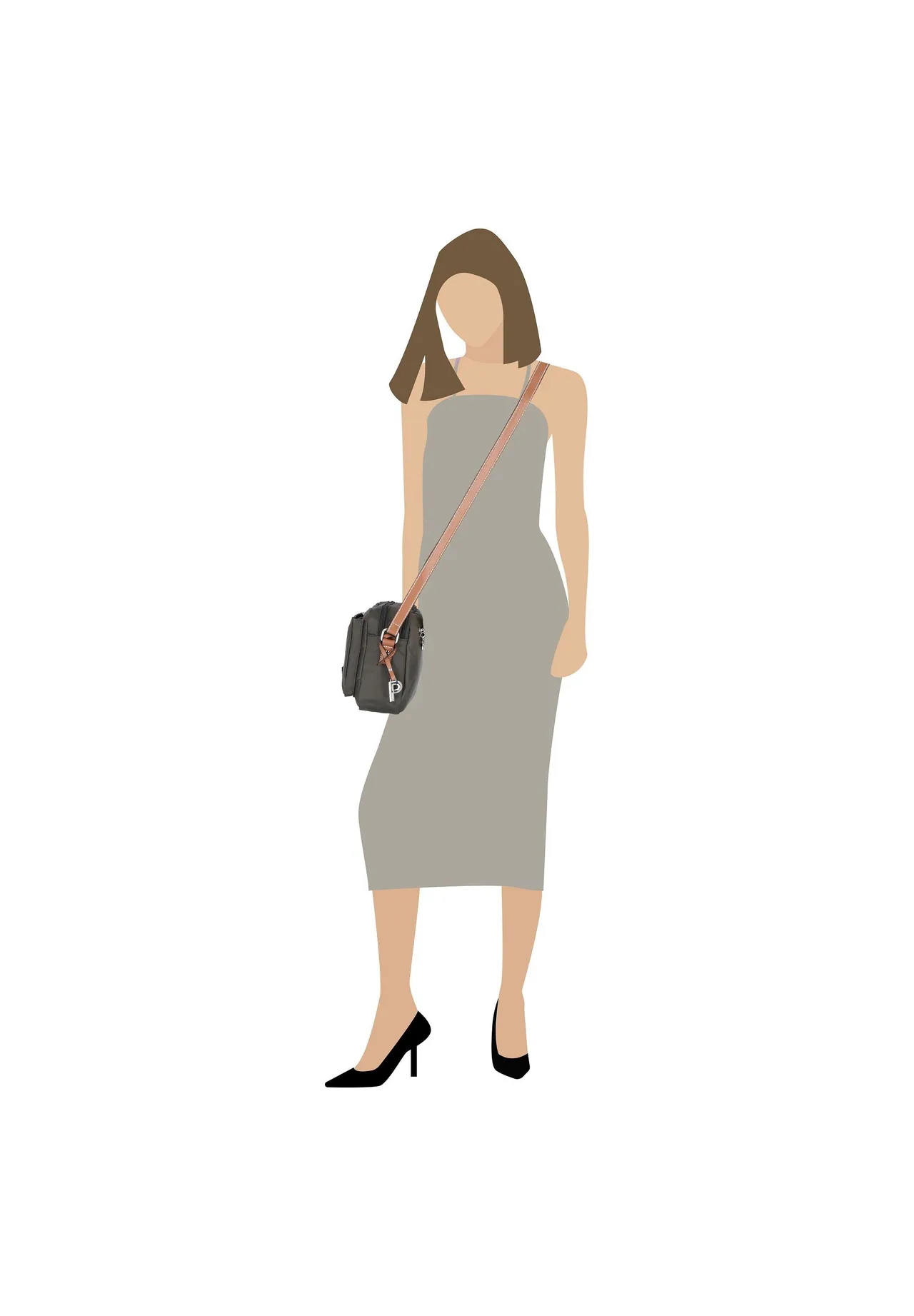 Funktionale Crossbody-Tasche mit Mehrfachfächern