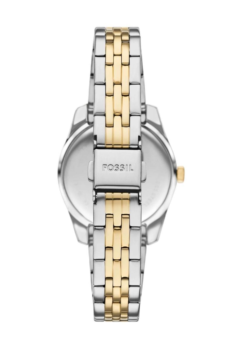 Zweifarbige Edelstahluhr mit grünem Zifferblatt