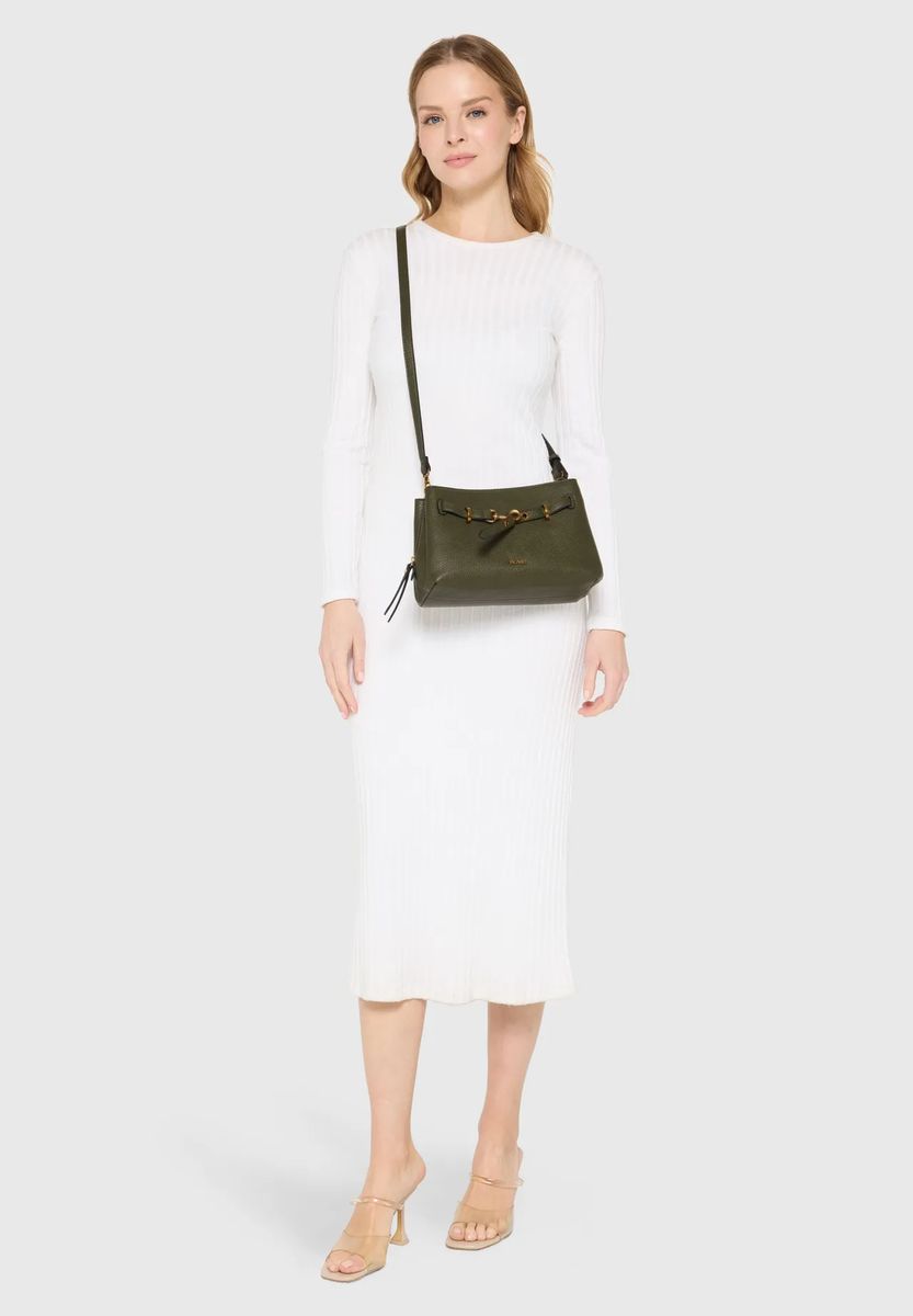 Crossbody-Tasche mit Schnalle und Struktur