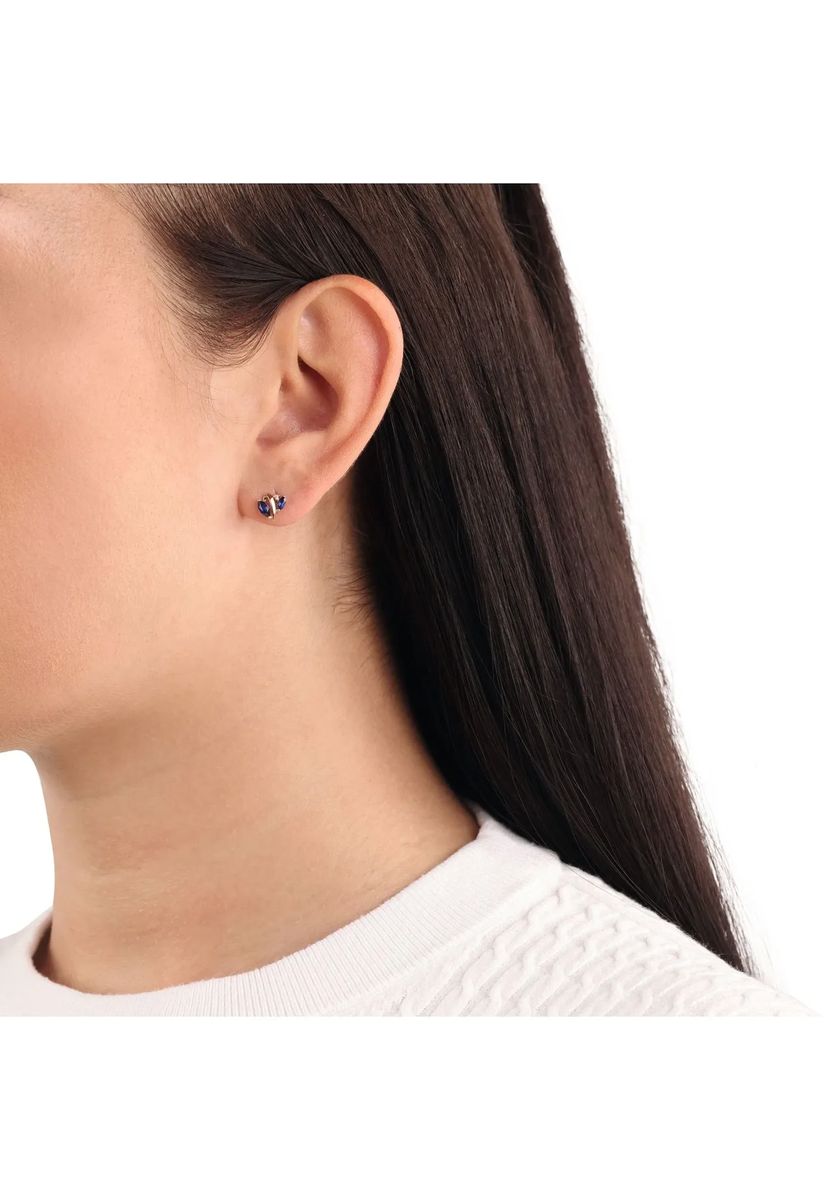 Goldohrstecker mit blauen Marquise-Zirkonia