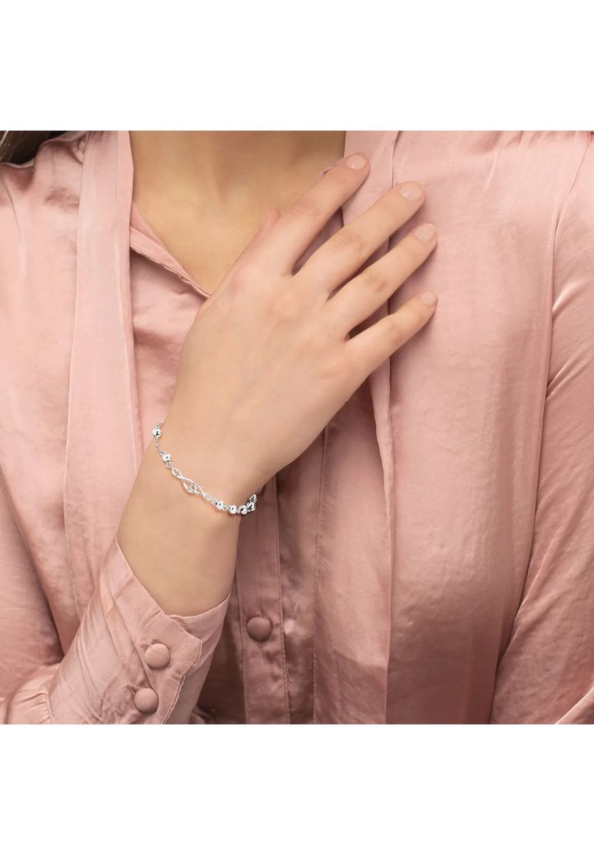 Armband mit Unendlichkeitssymbol und Silberkugeln